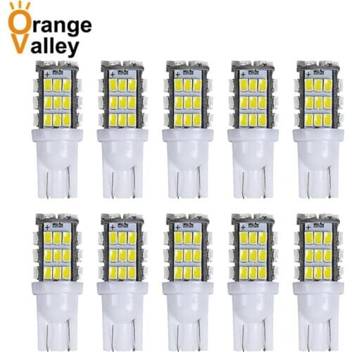 10Pcs Car LED Super Bright T10 W5W 42 SMD 1206 3020 Turn Side License Plate Light 2825 2827 158 168 194 13961 Auto Bulb DC12V