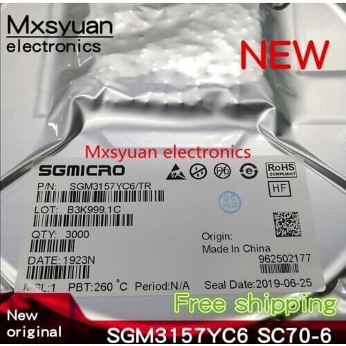 100PCS SGM3157YC6/TR SC70-6 SGM3157YC6 3157 SOT23-6 New original SPDT Analog signal switch