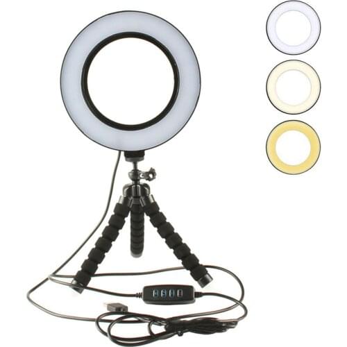 16cm 6 '' LED Selfie Ring Fill Light With Tripod Stand Camera Phone Holder Makeup Live Stream Lamp Lighting