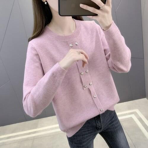 41 M area right 】 7744 film - sets the double-breasted round collar knitting 53