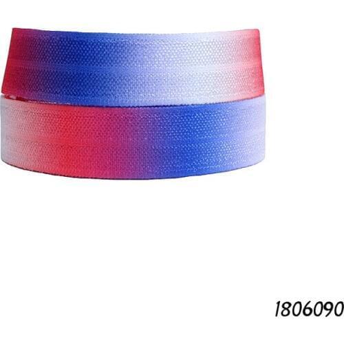 50 yards/lot) Flora Ribbons ombre rainbow patterns printed foe elastic ribbon for kids headbands