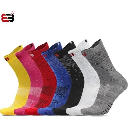 7 Pairs/Lot 75% Cotton Thick Socks Seven Colors Mens Socks Set Bicycle Football Socks Fitness Gym Breathable Cycling Socks