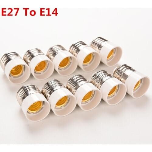 5Pcs Light Bulb Base Type Adapter Fireproof Material E27 To E14 Lamp Holder Converter Socket Conversion Best Price