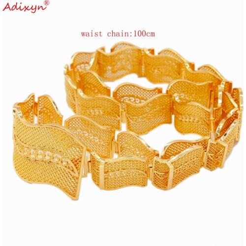 Adixyn Wide Women Turkish Belt Wedding Dress Jewelry Belts for Women Luxury Costume Waist Chain N06211
