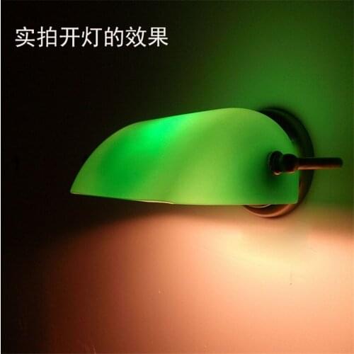 American Retro Bank Wall Lamps Loft Bedroom Bedside Study Desk Green Sconce Wall Lights Hotel Bathroom Corridor European Fixture