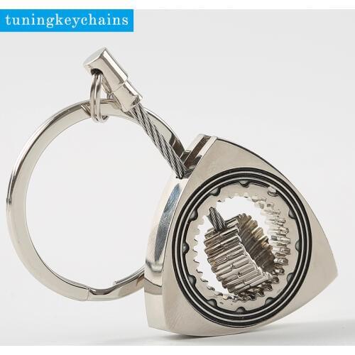 Zinc Alloy Hollow Wire Gear Wankel Rotary Keychain Keyring Rotor Key Chain Key ring keyfob( Rotor can spin)