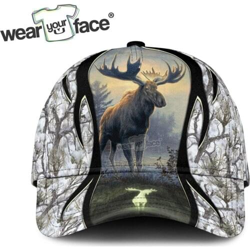 Deer Bear Animals Butterfly All Over Printed Snapback Hat Women Men Adult Hip Hop Headwear Outdoor Casual Sun Visor Baseball Cap