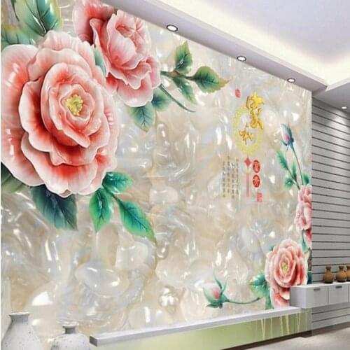 Beibehang Large Custom Wallpapers Crystal Rose TV Backdrop Living Room Bedroom Sofa Home Decorative Paintings