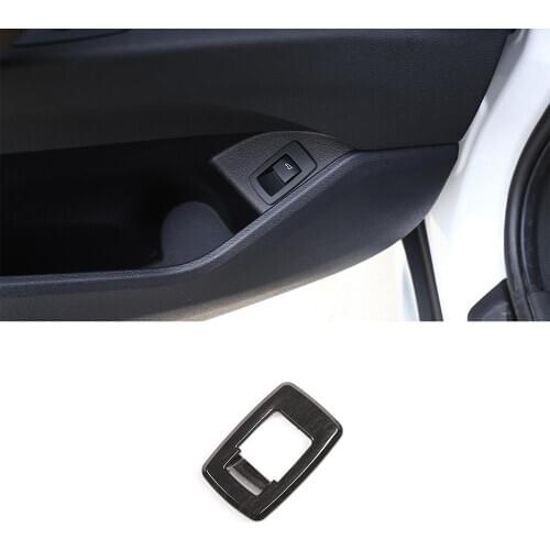 Black Wood Grain ABS Plastic Interior Tail Door Switch Frame Button Cover Car for BMW X1 X2 F48 F47 2016-2019 Models Accessories