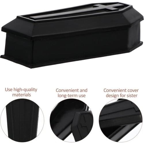 Halloween Black Coffin Ornament Creative Haunted House Prop Prank Prop Coffin Decor Coffin Ornament For Haunted House Party