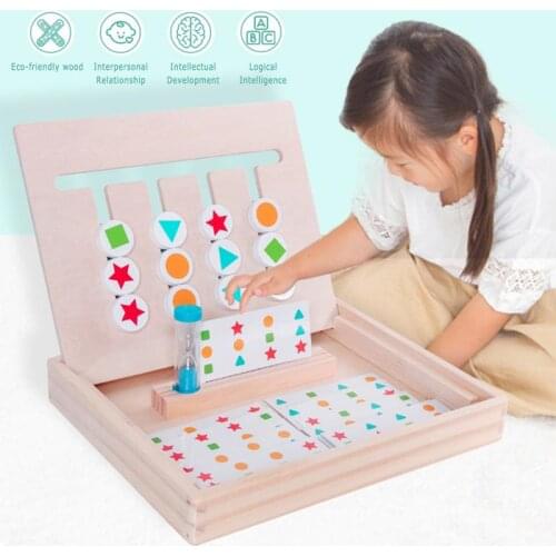 Baby Wooden Toy Four-color Game Montessori Enlightenment Teaching Aids Toys For Early Childhood Education Preschool Learning
