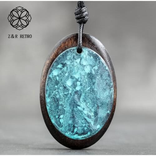 Long Necklace for Women Wood Jewelry Pendants Colorful Statement Necklace Handmade Wooden Necklaces & Pendants Fashion Jewellery