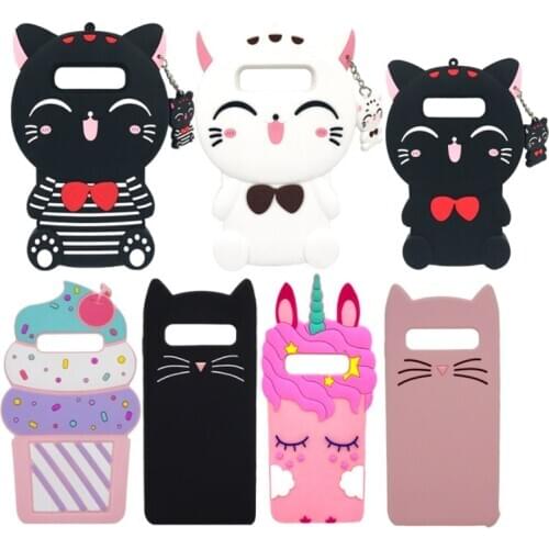 For Samsung Galaxy S10E S10 S10Plus Case Cute 3D Cartoon Cat Unicorn Soft Silicone Case Skin Phone Back Cover Shockproof Shell