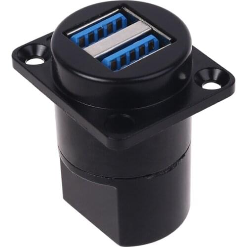 D type socket Metal USB 3.0 socket female to female USB connector panel mounting E65A