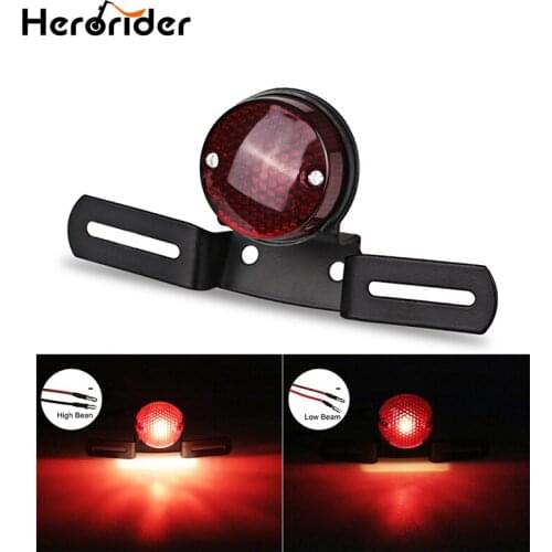 Herorider Motorcycle RED Brake Tail Rear Light Bulb for Harley Chopper Custom for Cafe Racer Motorbike Turn Signal Brake Lights