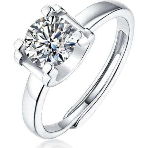 Stone Moissanite Cow Head Ring 925 Sterling Silver Pass Diamond Test Excellent Cut 1 Carat D Color Moissanites Wedding Rings