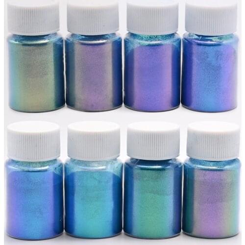 Cosmetic Grade Mica Nail Art Powder Chameleon Eyeshadow Nail Pearl Pigment DIY Kit. Powder For Nail Art Decoration Neon Glitter