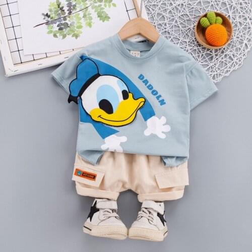 Baby Boys Girls Clothes Suit 2021 Summer New Toddler Kids Short Sleeve Polo Shirts 2pcs Cartoon Disney Childrens Clothing Sets