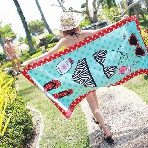 Summer Flamingo Fruit Flag Striped Print Swim Quick Dry Blanket Soft Beach Towel