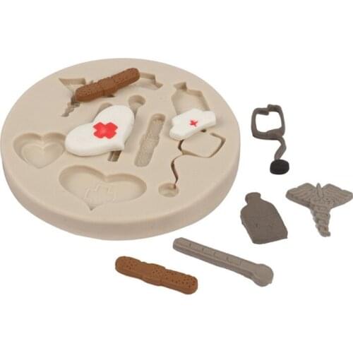 Nurse Themed Medical- Hat Bottle Heart Tool Medicine Candy Silicone Resin Mold T84A