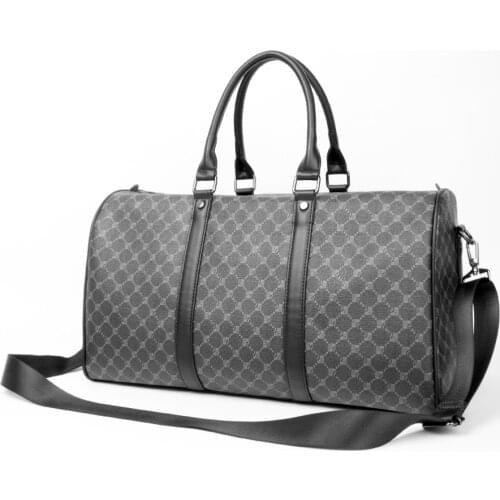 Trendy Fashion Men Travel Duffel Bag Luxury Plaid Design Large Capacity Handbag Daily Casual Male Fitness Organizer Shoulder Bag