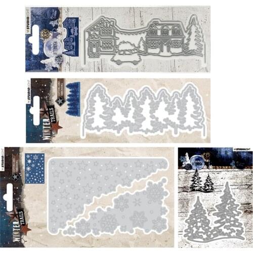 4pc Winter Tree Lace Set Metal Cutting Dies for DIY Scrapbooking Photo Album Decorative Embossing PaperCard Crafts Die2020