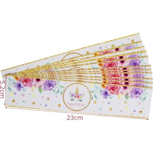 24Pcs Birthday Party Decoration Unicorn Bottle Stickers Creative Mineral Water Bottle Stickers Happy Birthday Party Decoration