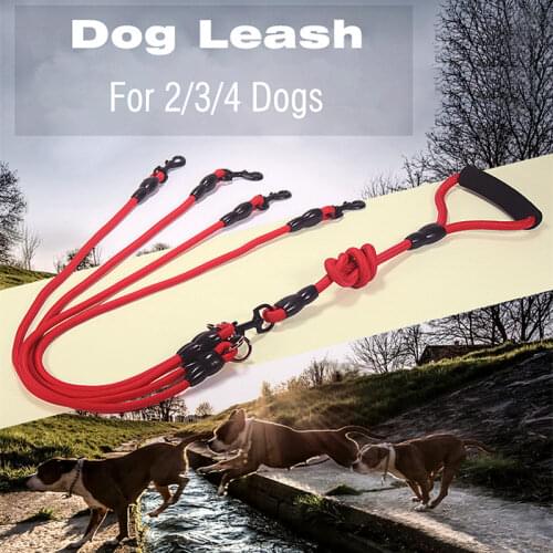 Dog Durable Leash for 2 3 4 Dogs Running Walking No Tangle Nylon SplitterPet Leads for Dog Cat Training Collar or Harness