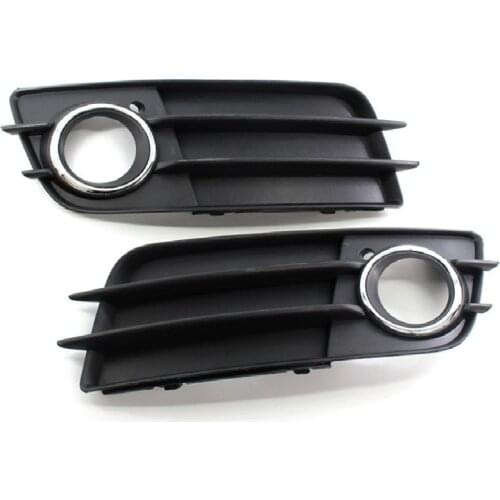 A pair Sports Fog Light Frame Lower Grille Bumper Fog Light Grille For Audi A4 B8 S4 in 2009-2012
