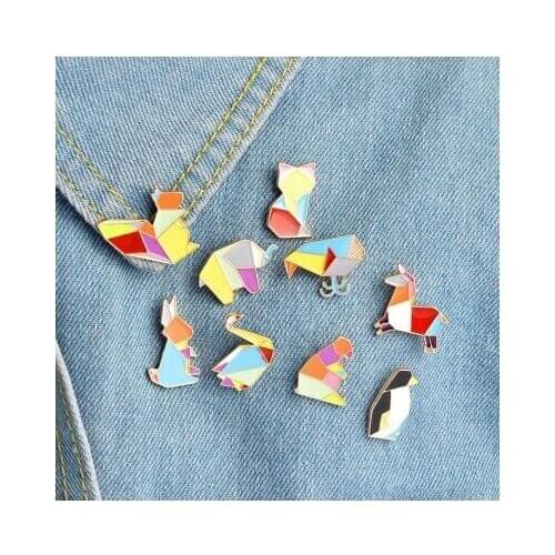 Penguin Rabbit Bear Fox Elephant Squirrel Swan Whale Enamel Pins Denim Jacket Pin Brooches Badge Cartoon Cute Jewelry Gift
