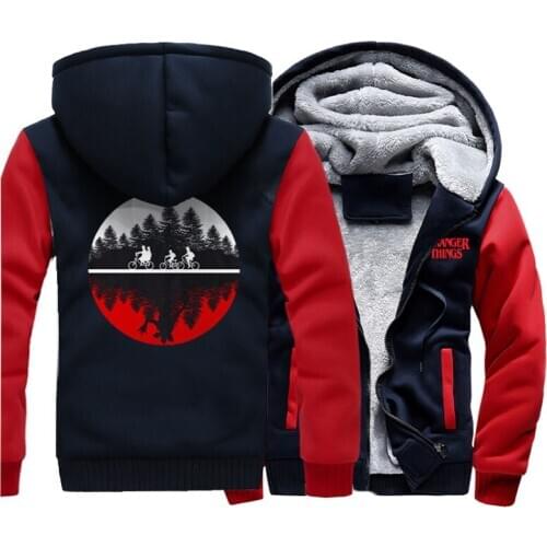 Thick Hoodies Men Stranger Things Streetwear Jacket Male Hoodie 2021 Autumn Winter Warm Coat Hip Hop Mens Hooded Hoody Jackets