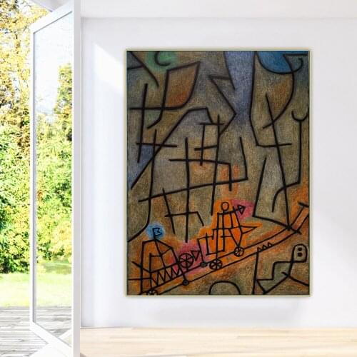 Paul Klee《Conquest of the Mountain》Canvas Oil Painting Aesthetic Artwork Picture Wall Hanging Decor Home Living Room Decoration