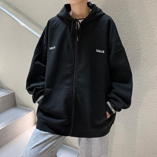 Plus Size 3XL Hip Hop Streetwear Hoodies Mens Zipper Jacket Coat Harajuku Hooded Top Clothes Men Women Outwear 4 Colors