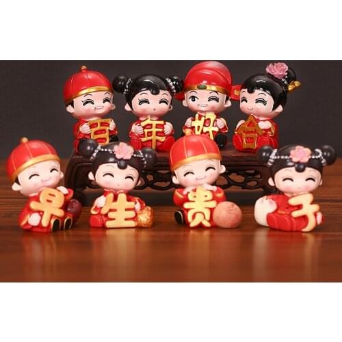 Wedding room layout supplies creative groom groom decoration cartoon resin couple doll wedding doll set