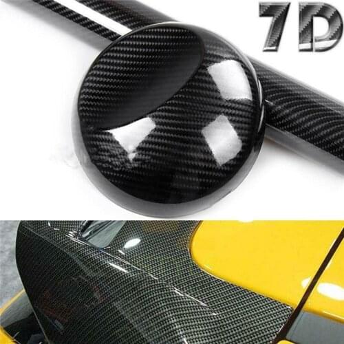 Ultra Glossy Carbon Fiber Fleet 7D Gloss BLACK 1520mm(60 In)x300mm(12 Inch) Carbon Fibre Vinyl Wrap Sticker Glossy Vehicle Decal