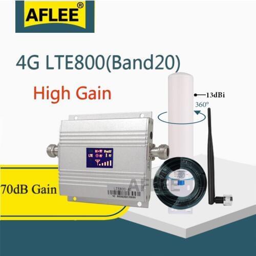 Europe 4G signal Booster Band20 LTE 800MHz Mobile Signal Booster 4g Cell phone Amplifier 4G cellular signal repeater 4g antenna