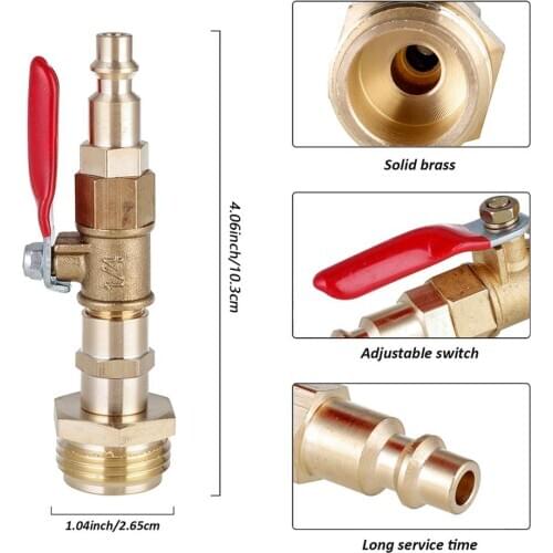 1Pc Winterize Quick Adapter Blowout Adapter For Garden Hose Threading with 1/4" Male Quick Plug & 3/4" Female