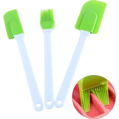3Pcs Silicone Spatulas Cake Cream Butter Scraper Brush Heat Resistant Kitchen Baking Pastry Tool DIY Baking Cake Tool