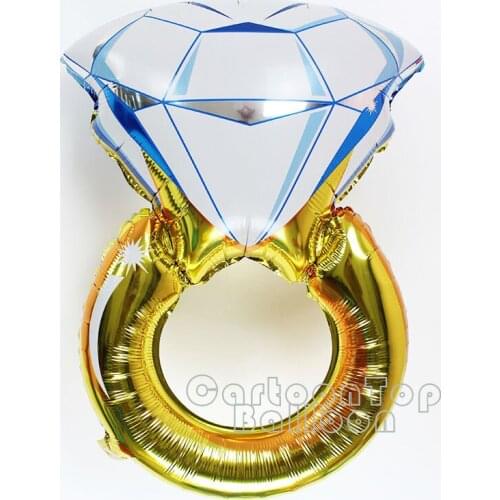50pcs/lot Large model 83*54CM Diamond foil balloons jumbo Ring shape globos for Engagement supplies love ballon for valentine
