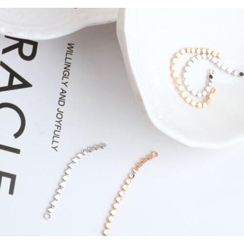 6pcs New Fashion Tassel Chain Earrings Flat Bead Thin Chain Ear Wire Diy Jewelry Accessories Gold Copper Plating for Women Girl