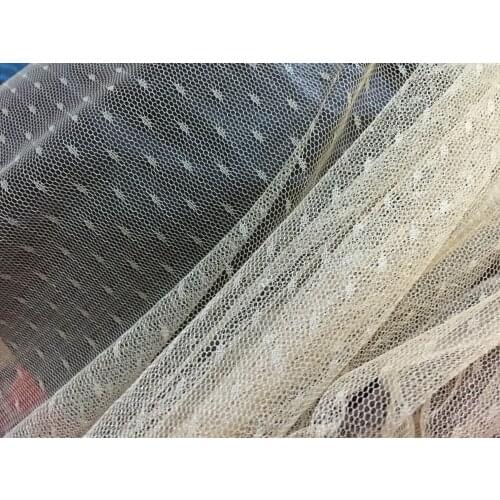 67" 170cm width 5yards/lot soft gauze net mesh Dark Beige fabric polka dot net , wedding deco skirt curtain mosquito net cloth