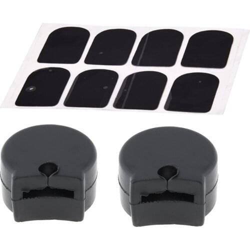 8 Pieces 0,5 mm Soprano Saxophone Clarinet Trumpet Bite Plate (Black) with Rubber Clarinet Black Resilient Thumb Rest Saver Cush