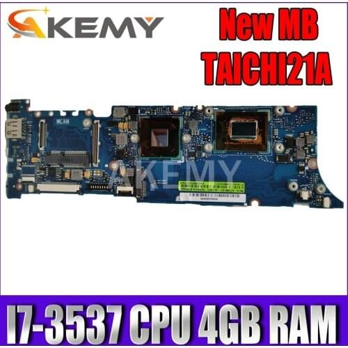 Akemy TAICHI21 With I7-3537 CPU 4GB RAM mainboard For Asus TAICHI 21 TAICHI21A Laptop motherboard MAIN BOARD 100% Tested Working