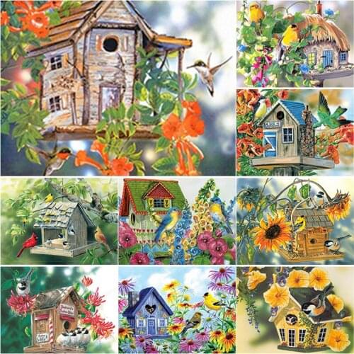 5D DIY Diamond Painting Full Square Round Drill Birds Nest Flower Diamond Embroidery Animal Cross Stitch Home Decor Manual Gift