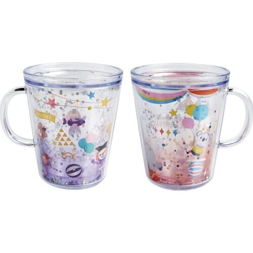Circus Plastic Cup Creative Cup Childrens Cup Female Tea Bottle Glass Bottle Water Bottle Cute Water Bottle Crystal Water
