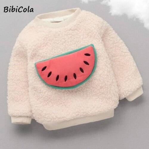Baby Boy Girls winter Sweatshirts kids warm Pullover Clothes Children Sweatshirts Kids Girl Plus velvet thick Tops Costume