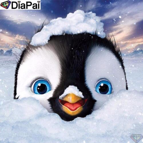 DiaPai Diamond Painting 5D DIY 100% Full Square/Round Drill "Cartoon penguin" Diamond Embroidery Cross Stitch 3D Decor A24491