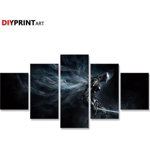 Dark Souls 3 Boreal Outrider Knight 5 Pcs/set Canvas Art Paintings Picture for Living Room Home Decoration A2260