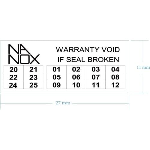 Custom Order 10000pcs 27x11mm Warranty Void If Seal Broken, Destructive Paper Material, Item No. CU113