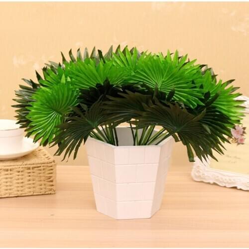 Artificial Fan Palm Plant Tree Silk Flower Green Fake Plant Flower Wedding Home Furniture Decor Simulation Foliage Green Plant